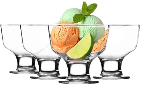 Glasmark KROSNO 1992 Eisbecher Eisschale Dessert 270 ml Glas Robust Spülmaschinenfest Hochglanz Transparent