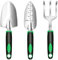 Attrezzi Giardinaggio 3 Pezzi, Kit Completo con Paletta, Trapiantatore e Rastrello - Set Professionale per Giardino, Orto e Piante in Vaso, Design Compatto e Manici Ergonomici