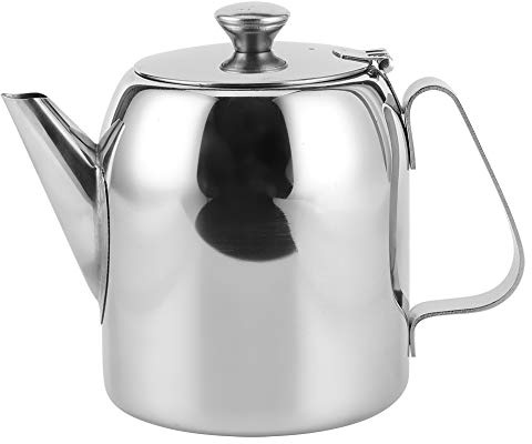 Bollitore per il tè, Teiera in Acciaio Inossidabile Caffettiera Bollitore per Acqua Fredda con Manico a Beccuccio Corto, per Ristorante di Hotel di Casa (32 once (circa 850 ml))