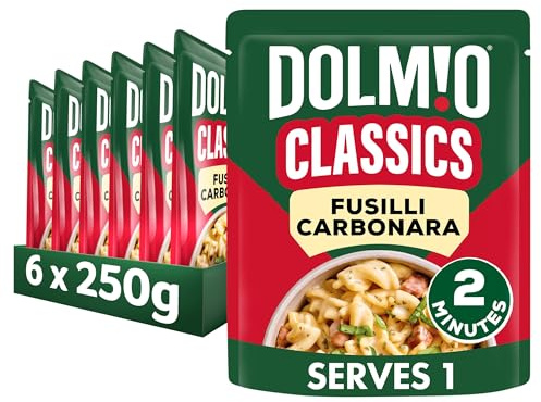 Dolmio Classics Fusilli Carbonara ready in 2 minutes Pasta Ready Meal serves 1 multipack 6x 250g
