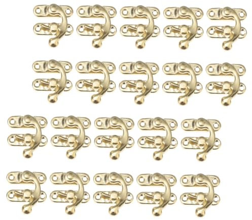HOMSFOU 20pezzi Serratura Leva in Vintage Cerniere Per Scatole Di Legno Gancio Corno Per Scatole Di Gioielli Accessori Per Fai Da Te Chiusura Scatto Per Armadietti Ferramenta Decorativa Pe
