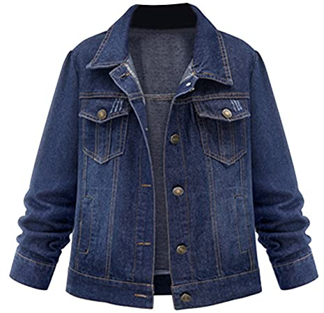 Damjeansjacka för Storbritannien plus size dragkedja denimjacka sommarkoftor långa avslappnade jackor med fickor slitna denimjacka damcardigan med fickor lätta koftor, BLÅ, 3XL