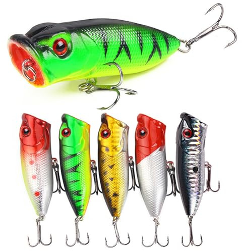 5 Piezas SeñUelo de Pesca, Pesca con Cebo Artificial, 11,8g | 6,5cm Cebo de Pescar, Cebo Realista, Hundimiento Biónico Bajo Cebos con Anzuelo Triple para Trucha, Perca, Lucio, Cacho, ECC. (G)