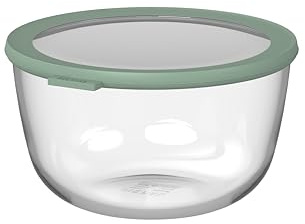 Mepal - Contenitore per alimenti rotondo in vetro Cirqula - Contenitori per la cottura dei pasti - Resistente alla temperatura: fino a 550 °C - Adatto per forno, microonde e lavastoviglie - 3000 ml