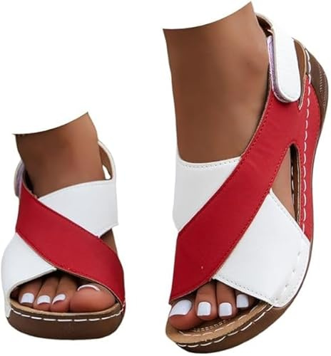 Sandalias Ortopédicas Plataforma para Mujer Zapatos Verano Cómodas Deportivas Antideslizantes Sandalia de Playa con Tacón de Cuña Zapatillas con Punta Abierta Transpirables para el Aire Libre