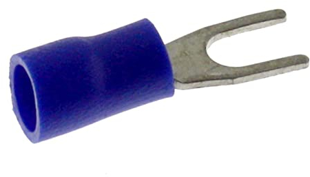 25x Capocorda a forcella parzialmente isolato 1,5-2,5mm² Diametro del foro M3 Blu Capocorda ad anello Rame stagnato