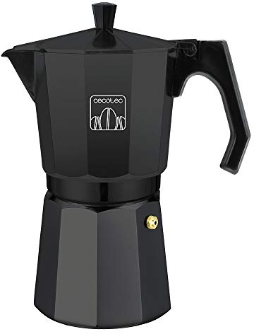 Cecotec Caffettiera MokClassic 300 Black. Realizzato in fusione di alluminio, adatto a diversi tipi di cucine, per 3 tazze di caffè