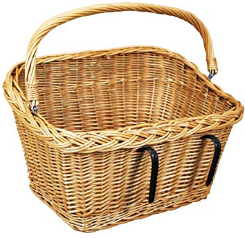 Damian-Wiklina flätad korg för vit cykelkorg vit för cykel 45 x 32/H 20/28 cm (ingen fåll)