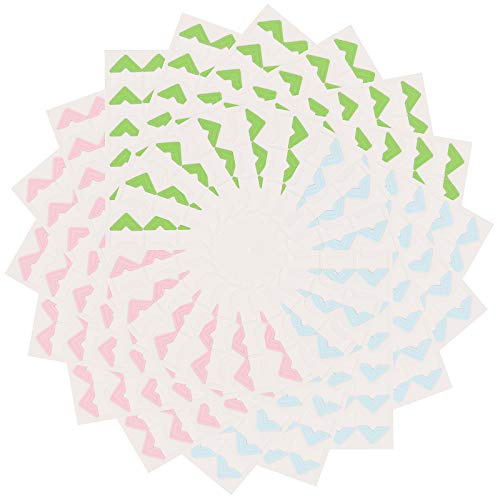 Kinstecks 18 Sheets Photo Corners 432 Pieces Self Adhesive Photo Corner Stickers Picture Frame Corners Photo Paper Sticker for DIY Scrapbook Picture Album Personal Journal-Blue Pink Green