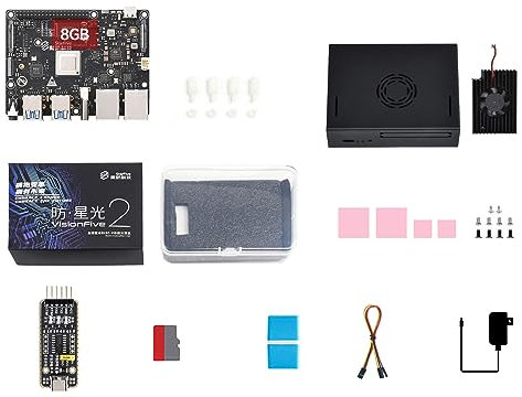 Waveshare VisionFive2 RISC-V Single Board Computer, StarFive JH7110 Processor with Integrated 3D GPU, base on Linux, with 8GB RAM, Dedicated Case Kit, Mini-Host