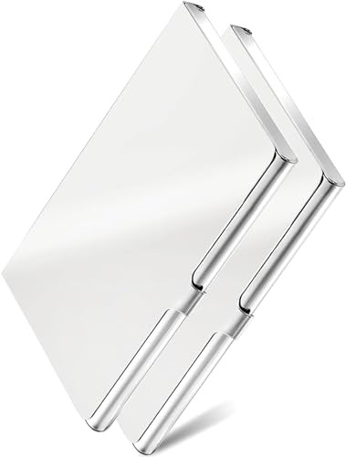QEBIDVL 2PCS Premium Business Card Holders Stainless Steel Slim Metal Silver Business Card Holder Pocket Business Card Holder for Men & Women, 3.7 x 2.3 x 0.3in / 9.3 x 5.8 x 0.7cm