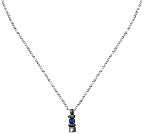 Maserati Herrenhalskette aus Stahl, nachhaltige Saphire, Sapphire Kollektion – JM334AXO05