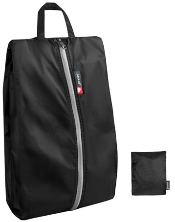 pack all Foldable Shoe Bag for Travel, Water-Resistant Ultralight Shoe Pouch for Gym, Odor-Resistant Soccer Cleats Bag for Sport (Dual Pocket Version)