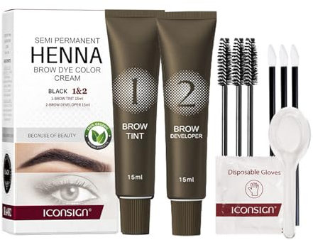 Quick Drying Eyelash And Eyebrow Tint Kit Eyebrow Color Kit 5-7 Days Long Lasting Eyebrow Dye Tint Kit Brown Black Eyelash & Eyebrow Dye Tint Kit Semi Permanent Eyebrow Tinting Kit Long-lasting