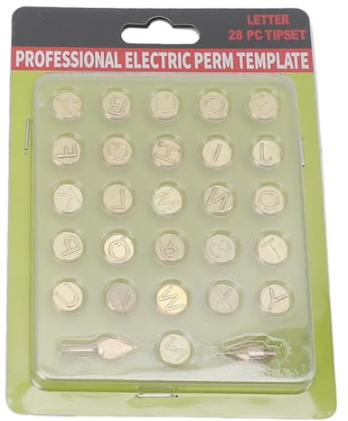 Kit para Quemar Leña, Puntas para Quemar Leña, 26 Letras, Punta para Tallar Alfabeto de Latón, Punta para Grabar en Relieve para Tallar Artesanía, Madera, Cuero, Papel,