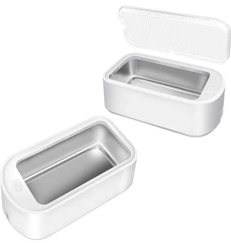 Ultraschall-Brillenreiniger, 650ML Schmuckreiniger, 48.000Hz Profi-Ultraschall-Schmuckreiniger, 2 Zeiteinstellungen Reinigungsmodus für Uhren, Ringe und Diamanten, weiß