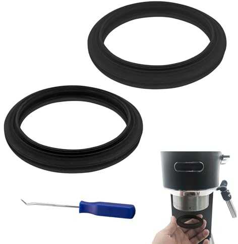 VZU 2 stycken silikontätning, ID Ø 47 mm med oljetätningsring, verktyg kompatibel med Delonghi portafilter reservdelar tätningar EC680/EC685/EC695/EC820/EC850/EC860, brygggrupp, brygghuvud, tätning
