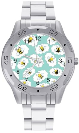 Bin herrklockor rostfritt stål klockarmband analog kvarts klocka affärer armbandsur, Stil, regular, armband