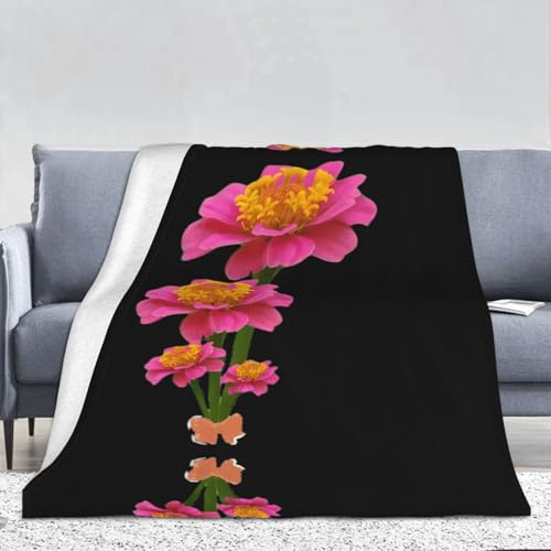 WZYWHJ Coperta in flanella con motivo crisantemo a foglia fine, 280 g, per divano, camera da letto, sedia, morbida e confortevole, coperta da donna 167,6 x 228,6 cm