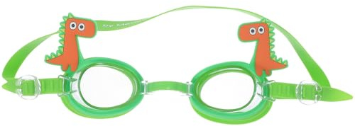 BIUDECO Lunettes de Natation Anti-buée pour Garçon et Filles Motif Dinosaure, Grand Cadre Étanche, Confortables et Légères, Adaptées aux Tout-petits pour Piscine et Sport Aquatique