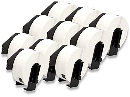 DOREE 10 Rollos DK-11201 Etiquetas de Direcciones, Compatibles con Brother DK-11201, 29 x 90 mm, Para impresoras de Etiquetas Brother QL-500,QL-550,QL-700,QL-800,QL-1050, QL-1100(400 etiquetas/rollo)