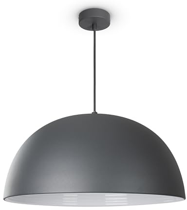 Paco Home Industrielle Hängelampe Deckenlampe Vintage Pendelleuchte Alluminium Kronleuchter Ø40,5cm Esszimmer Küche Esstisch 1,5m Textilkabel E27