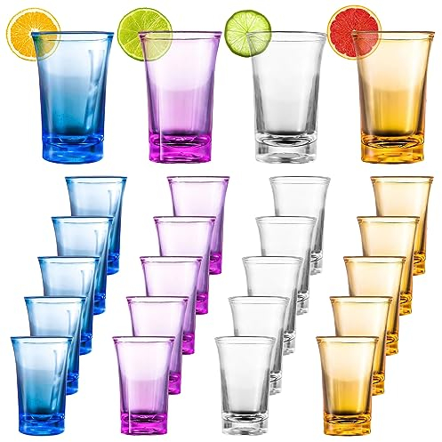 24 bicchieri da liquore da 3,5 cl/35 ml, in plastica, con fondo spesso, bicchieri trasparenti in acrilico, per tequila, vodka, ouzo, sambuca, liquore