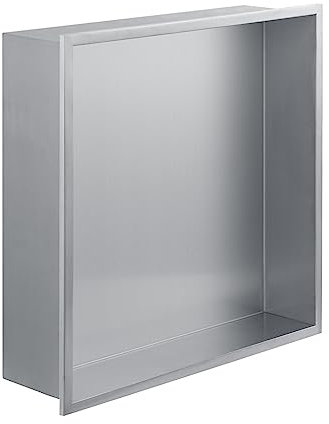 Niche de rangement en inox à encastrer spécial douche 30x30x10 finition inox by Eurosanit
