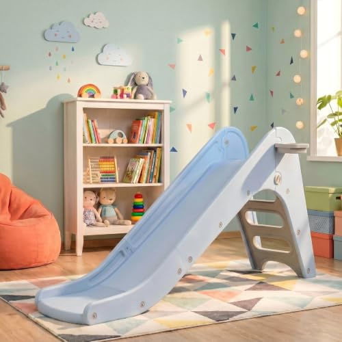 Freestanding Toddler Slide, 2 in 1 Large Ladder and Extend Slope Slide