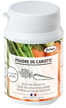 Bubimex Morotpulver - 100% naturligt kosttillskott för hundar och katter - rik på betakaroten - ögon- och pälshälsa - tarmtransit - 60 g