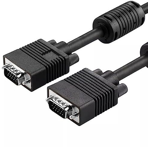 (TC) VGA to VGA Cable 1.5m,15 pin 1080P Full HD SVGA/VGA Male to Male Monitor Extension Lead for Computer PC Laptops TV Projectors