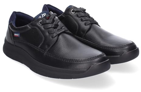 shoes&blues.es 86916 Zapato Casual de Hombre con Plantilla Acolchada, Diseno Elegante, Suela Antideslizante y Cierre de Cordoneras, para Mayor Comodidad. Negro Talla 40