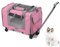 Transporttasche mit Rollen für Katze und Hunde,Tragetasche mit Teleskopgriff Abnehmbaren Rädern Faltbarer Hundetrolley Oxford Mobile Haustiertragetasche für Kleine Mittelgroße Hund Katzen (Rosa)