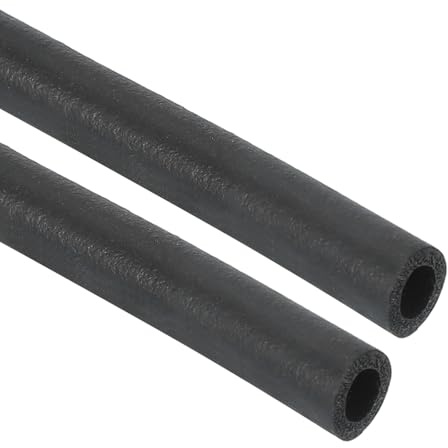 PATIKIL 5mm ID x 8mm OD x 1m de largo Tubo de espuma de aislamiento de tubería, 2 piezas de cubierta de tubería envuelta en rollo EPDM Bar Tubing para agarre de manija, negro