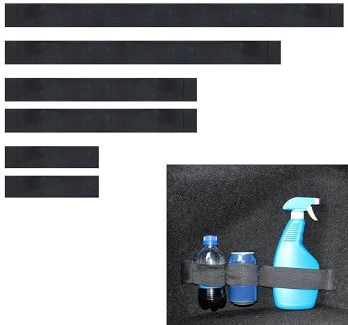 Flaconi 6PCS Auto Organizer Bagagliaio,Flessibile Strisce Organizer per Bagagliaio,per Fissaggio di Oggetti in Auto,Adatto per fissare Oggetti,Estintori per auto e Altri Accessori