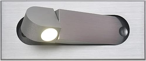 Spotlight a LED, Lampada da Lettura ad Incasso 3W Headboard LED Light Light, Wall Monete alberghiero con Interruttore a Spinta 350 ° RUATABILE, Accendio Accent Light Light 4000K Light (A)