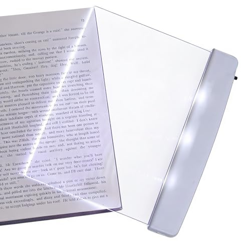 Yqooup Luce Da Lettura Per Libri,Illuminatore Portatile per le Pagine,Lampada a LED a Pannello per Lettura Piana come Libro | per ri, Scrivania, Camera da, Studio, Ufficio e Viaggio