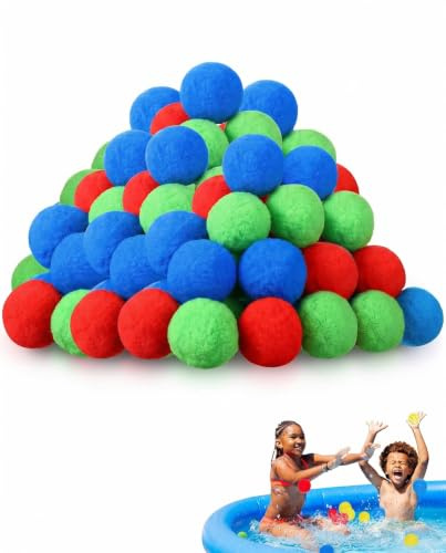 VAEIORP Balles à eau réutilisables 30 pièces en coton - Ensemble de bombes à eau rebondissantes sécurisées pour enfants, jouets d'été pour piscine
