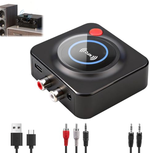 Receptor Bluetooth 5.1 HiFi, Adaptador de Baja Latencia con NFC/3.5mm AUX