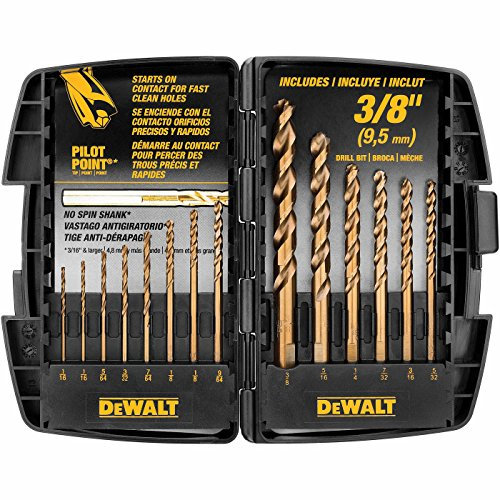 DEWALT DW1263 14-Piece Cobalt Alloy Pilot Point Drill Bit Set