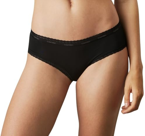 Calvin Klein Slip Hipster Donna Cotone Elasticizzato, Nero (Black), M