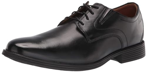 Clarks Whiddon Plain, Zapatos Oxford para Hombre Black Leather, 42.5 EU