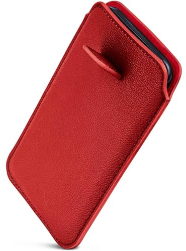 ONEFLOW Liberty Case für Huawei Y6 (2019) Handy Einsteckhülle mit Rückzugfunktion, PU Leder Handytasche, Schutzhülle mit Lasche, Sleeve Etui Hülle zum Einstecken, Rot