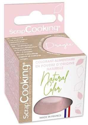 Colorant en poudre Dragée d'origine naturelle 10g - Colorant Pâtisserie Cuisine Gateaux Biscuits Glaces Rose pale pastel