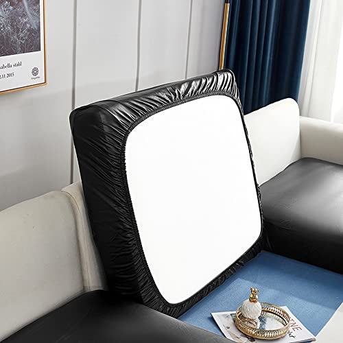 BOLUXIU Funda de cojín de Asiento de sofá-elástico sofá de Piel sintética Funda de cojín de Cuero elástico Alta Cubierta de Muebles de cojín de sofá Impermeable y a Prueba de Aceite
