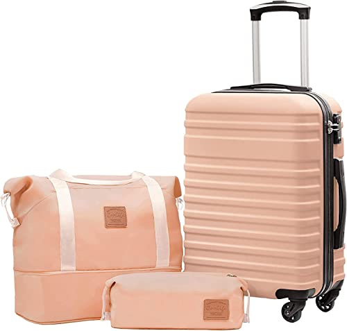 COOLIFE 3-Piece Suitcase Set, 20 inch Luggage Set for EasyJet, Lightweight