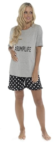i-Smalls Ladies Maternity Bumplife Polka Dot Short Sleeve Pyjama Set