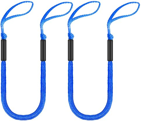 Lot de 2 cordes d'amarrage extensibles pour ponton, jet ski, SeaDoo, WaveRunner, kayak, bateau de pêche, accessoires de bateau, 1,2 m à 1,5 m, bleu