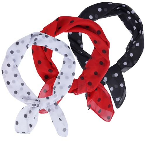 Jmkcoz 3 Pcs Chiffon Head Neck Scarf Square Bandanas Hair Scarf