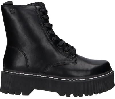 MTNG Botas Militares de Plataforma Mujer, Negro, Polipiel, con Cordones y Cremallera Lateral, 54146 (Negro, Sistema tallas calzado EU, Adulto, Mujer, Números, mediano, 36)